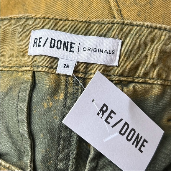 NWT RE/DONE 90s High Rise Acid Wash Cotton Slouchy Cropped Utility Cargo Pant 26 - Picture 3 of 5